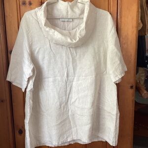 Bryn Walker NEW no tags.  linen cowl neck blouse medium runs large beige.